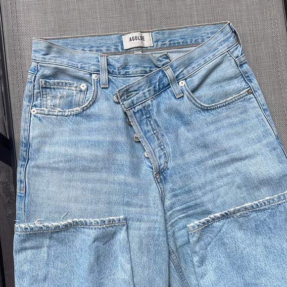 Agolde Cross Over Straight/Wide Leg Jeans - Picture 4 of 8